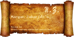 Margan Zakariás névjegykártya